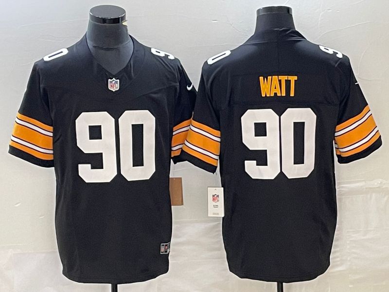 Men Pittsburgh Steelers 90 Watt Nike Black Vapor Limited NFL Jersey
